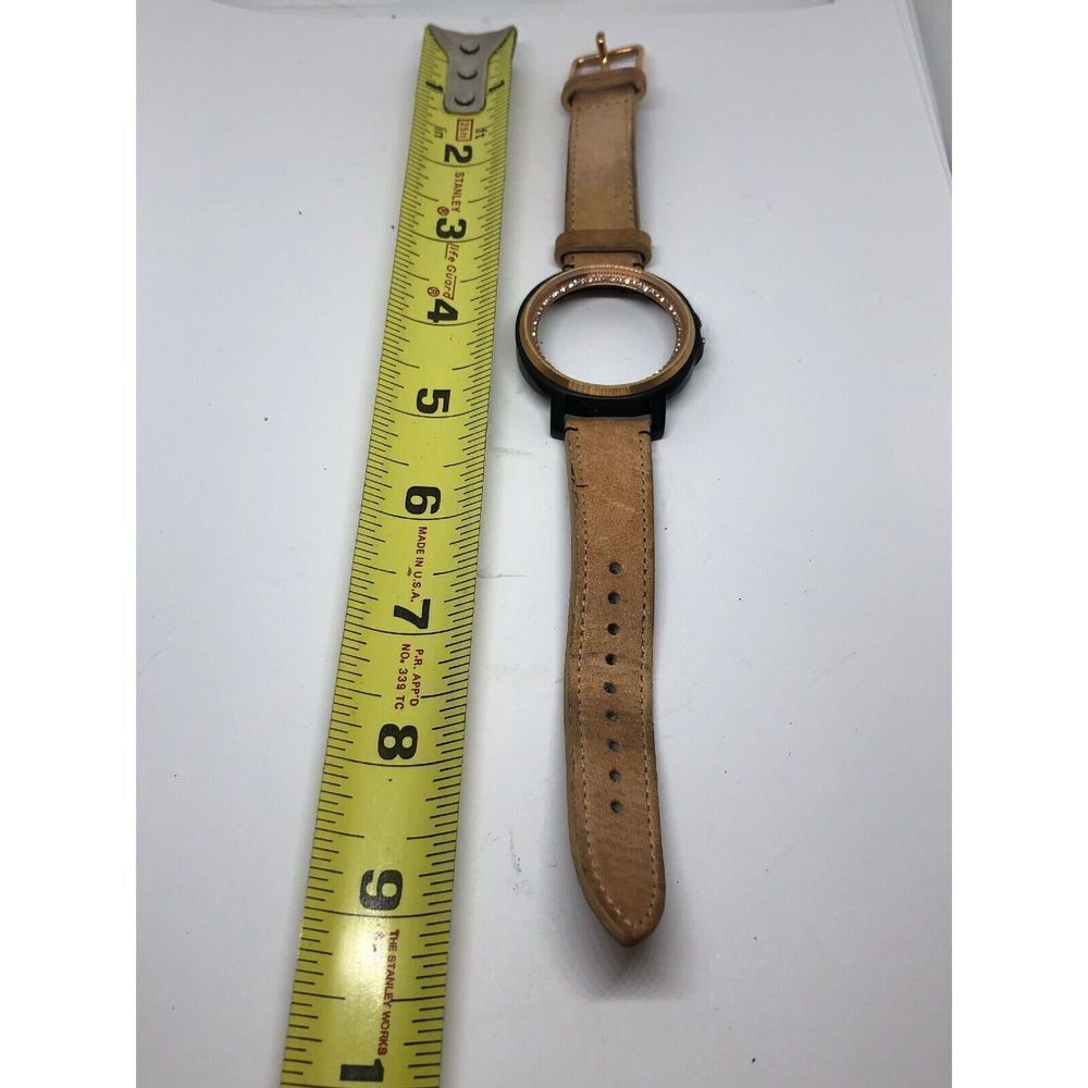 Fossil Genuine Leather Watch Full Band 22mm W/Case Use For Parts 16mm J243
